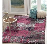 Safavieh - Alfombra Lavada contemporánea, diseño de Tejido de Polipropileno, Color Rosa y Multicolor