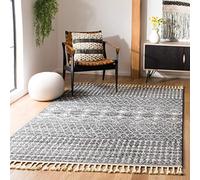Safavieh Alfombra marroquí Rectangular Tejida para Interiores, colección Marrakech, MRK752, Color Azul Marino/Marfil, 122 x 183 cm, para salón, Dormitorio o Cualquier Espacio Interior