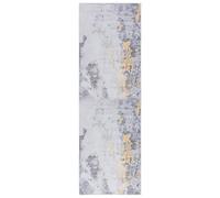 Safavieh Alfombra Moderna Abstracta Lavable a máquina y Antideslizante, Ideal para Zonas de Mucho tráfico, colección Tacoma, Pelo Corto, Gris y Dorado, 62 x 240 cm