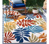 Safavieh - Alfombra Moderna, Lavable a máquina, Antideslizante, Interior y Exterior, 120 x 180 cm, Color Crema y Rojo