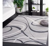 Safavieh Alfombra Moderna para salón, Comedor, Dormitorio, colección Odyssey de Pelo Corto, Gris y Marfil, 122 x 183 cm