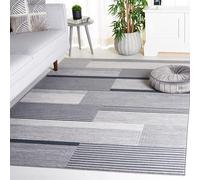 Safavieh Alfombra Moderna para salón, Comedor, Dormitorio, colección Odyssey de Pelo Corto, Gris y Negro, 122 x 183 cm