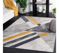 Safavieh Alfombra Moderna para salón, Comedor, Dormitorio, colección Odyssey de Pelo Corto, Gris y Negro, 152 x 229 cm