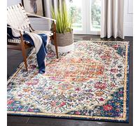 Safavieh Alfombra Moderna y Chic para salón, Comedor, Dormitorio, colección Madison, Pelo Corto, Color Marfil y Naranja, 122 x 183 cm