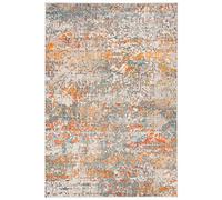 Safavieh Alfombra Moderna y Elegante para salón, Comedor, Dormitorio, colección Madison de Pelo Corto, Color Gris y Naranja, 61 x 91 cm