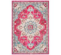 SAFAVIEH Alfombra Moderna y Elegante para salón, Comedor, Dormitorio, colección Madison de Pelo Corto, Color Fucsia y Azul, 91 x 152 cm