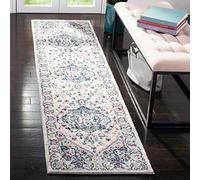 Safavieh Alfombra Moderna y Elegante para salón, Comedor, Dormitorio, colección Madison, Pelo Corto, Azul Marino y Fucsia, 61 x 244 cm
