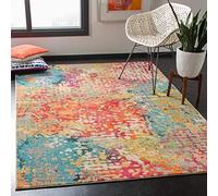 Safavieh Alfombra Moderna y Elegante para salón, Comedor, Dormitorio, colección Madison, Pelo Corto, en Marfil y Multicolor, 122 x 183 cm