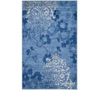 Safavieh Alfombra Modernas Sala de Estar, Comedor, Dormitorio - Adirondack Collection, Pelo Corto, Azul Claro y Azul Oscuro, 91 X 152 cm