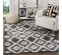 Safavieh Alfombra Modernas Sala de Estar, Comedor, Dormitorio - Adirondack Collection, Pelo Corto, Carbón y Marfil, 155 X 229 cm