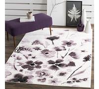 Safavieh Alfombra Modernas Sala de Estar, Comedor, Dormitorio - Adirondack Collection, Pelo Corto, Marfil y Morado, 155 X 229 cm