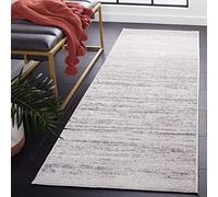 SAFAVIEH Alfombra Modernas Sala de Estar, Comedor, Dormitorio - Adirondack Collection, Pelo Corto, Marfil y Plata, 80 X 180 cm