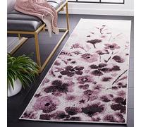 Safavieh Alfombra Modernas Sala de Estar, Comedor, Dormitorio - Adirondack Collection, Pelo Corto, Marfil y Morado, 76 X 244 cm