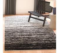 Safavieh Alfombra Modernas Sala de Estar, Comedor, Dormitorio - Adirondack Collection, Pelo Corto, Plata y Negro, 91 X 152 cm