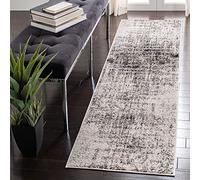 SAFAVIEH Alfombra Modernas Sala de Estar, Comedor, Dormitorio - Adirondack Collection, Pelo Corto, Plata y Negro, 76 X 183 cm