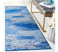 Safavieh Alfombra Modernas Sala de Estar, Comedor, Dormitorio - Adirondack Collection, Pelo Corto, Plata y Azul, 76 X 244 cm