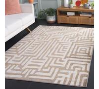 Safavieh Alfombra Modernas Sala de Estar, Comedor, Dormitorio - Amsterdam Collection, Pelo Corto, Marfil y Malva, 155 X 229 cm