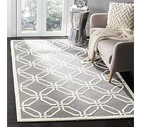 Safavieh Alfombra Modernas Sala de Estar, Comedor, Dormitorio - Cambridge Collection, Pelo Corto, Gris Oscuro y Marfil, 152 X 244 cm