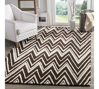 Safavieh Alfombra Modernas Sala de Estar, Comedor, Dormitorio - Cambridge Collection, Pelo Corto, Marrón y Marfil, 152 X 244 cm