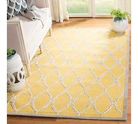 Safavieh Alfombra Modernas Sala de Estar, Comedor, Dormitorio - Cambridge Collection, Pelo Corto, Oro y Marfil, 122 X 183 cm