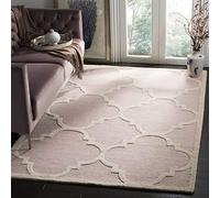 Safavieh Alfombra Modernas Sala de Estar, Comedor, Dormitorio - Cambridge Collection, Pelo Corto, Rosa Claro y Marfil, 152 X 244 cm