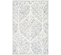 Safavieh Alfombra Modernas Sala de Estar, Comedor, Dormitorio - Capri Collection, Pelo Corto, Beige y Azul, 61 X 91 cm