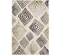 Safavieh Alfombra Modernas Sala de Estar, Comedor, Dormitorio - Porcello Collection, Pelo Corto, Marfil y marrón, 79 X 152 cm