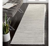 Safavieh Alfombra Modernas Sala de Estar, Comedor, Dormitorio - Whisper Collection, Pelo Corto, Marfil y Gris, 91 x 152 cm