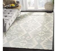 Safavieh Alfombra Modernas Sala de Estar, Comedor, Dormitorio - Wyndham Collection, Pelo Corto, Gris y Marfil, 152 X 244 cm