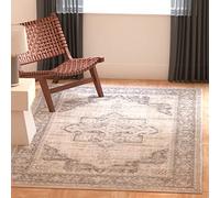 Safavieh Alfombra Multiusos para Interior/Exterior, de Polipropileno, Color Crema/Gris, 90 x 150 cm