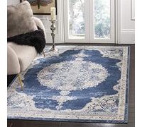 Safavieh Alfombra Multiusos para Interior/Exterior, Tejido de Polipropileno, Azul Marino/Gris Claro, 160 x 230 cm