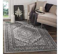 Safavieh Alfombra Odessa, Polipropileno, Silver/Black, 5'1" x 7'6"