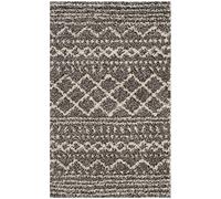 Safavieh Alfombra Peluda para salón, Comedor, Dormitorio, colección Arizona, Pelo Corto, marrón y Marfil, 91 x 152 cm