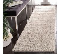 SAFAVIEH Alfombra Peluda para salón, Comedor, Dormitorio, colección August Shag Collection, Pelo Corto, Beige, 76 x 183 cm