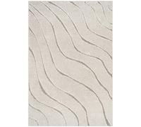 Safavieh Alfombra Peluda para salón, Comedor, Dormitorio, colección Florida, Pelo Alto, Color Crema y Beige, 61 x 91 cm