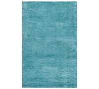 Safavieh Alfombra Peluda para salón, Comedor, Dormitorio, colección Milan Shag Collection, Pelo Alto, Azul Agua, 61 x 91 cm