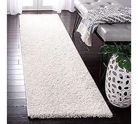 SAFAVIEH Alfombra Peluda para salón, Comedor, Dormitorio, colección Solo Shag, de Pelo Alto, Color Beige, 79 x 152 cm