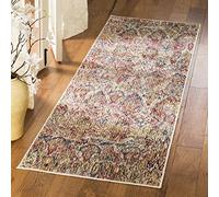 Safavieh Alfombra Persa clásica para salón, Comedor, Dormitorio, colección Harmony, Pelo Corto, en Gris Claro y Rosa, 66 x 213 cm