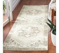 Safavieh - Alfombra Persa Tradicional Lavable a máquina y Antideslizante, Ideal para Zonas Muy concurridas, colección Tucson, Pelo Corto, Salvia y Marfil, 180 x 76 cm