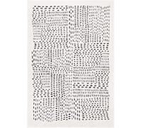 Safavieh Alfombra Moderna para salón, Comedor, Dormitorio, colección Melody de Pelo Corto, Color Marfil y Negro, 152 x 229 cm