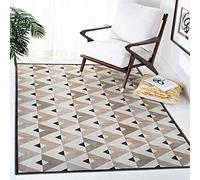 Safavieh Alfombra Prism para salón, Comedor, Dormitorio, colección Atlas, Pelo Corto, Color Marfil y Beige, 99 x 160 cm