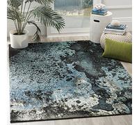 Safavieh Alfombra Rectangular Abstracta Trenzada, colección Ghiacero, Azul/Multicolor, 122 x 183 cm, 100% Polipropene.