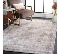 Safavieh Alfombra Rectangular Abstracta Trenzada colección Invista, Color Crema y Beige, 122 x 183 cm, 80% Polipropileno y 20% poliéster