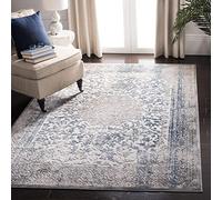 Safavieh Alfombra Rectangular Abstracta Trenzada colección Invista, Gris/Azul, 160 x 229 cm, 80% polipropene/20% poliéster