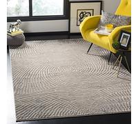 Safavieh Alfombra Rectangular Chic Trenzada, colección Meadow, Gris Topo, 99 x 152 cm, 79% polipropene, 21% poliéster