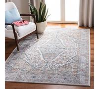 Safavieh Alfombra Rectangular clásica para Interiores, colección Oregon, ORE876, en Gris/Marfil, 155 x 229 cm, para Sala de Estar, Dormitorio o Cualquier Espacio Interior