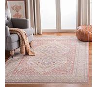 Safavieh Alfombra Rectangular contemporánea clásica, Trenzada, colección Kenitra, Rosa/Gris, 152 x 244 cm, poliéster