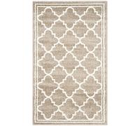 Safavieh Alfombra Rectangular de Interior y Exterior de Enrejado marroquí Tejida, AMT422, de Trigo/Beige, 91 x 152 cm para jardín, Patio o Cualquier Otro Espacio Exterior