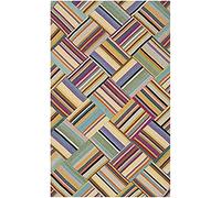 Safavieh Alfombra Rectangular de Piel Tejida Plana, colección Strawpatch STP150, Color Rosa/Multi, 122 x 183 cm para salón, Dormitorio o Cualquier Otro Espacio Interior