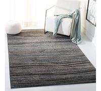 Safavieh Alfombra Rectangular de Tejido Moderno a Rayas AMS111, de Amsterdam Collection, en Plata/Beige, 91 x 152 cm para salón, Dormitorio o Cualquier Espacio Interior